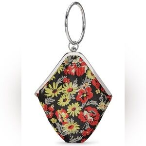 Ganni Floral Diamond Clutch Handbag
